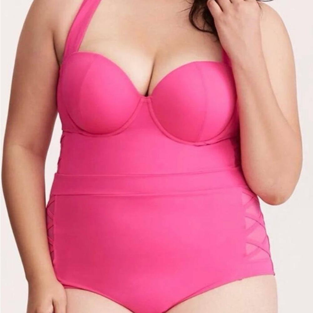 Pink Halter One-Piece Swimsuit